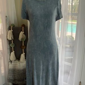 Lularoe Maria dress mineral wash blue Sz xxs